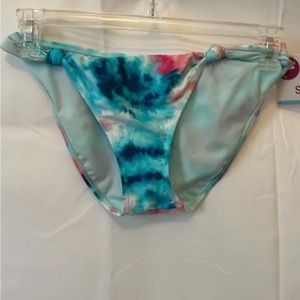 SO Junior's Hipster Fireworks Tie Dye Swim Bottoms NWT L